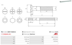 Vis/Ecrou ARS9114S(BULK)