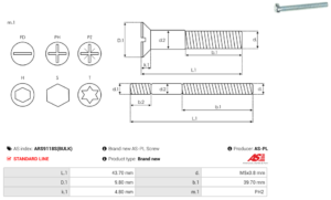 Vis/Ecrou ARS9118S(BULK)