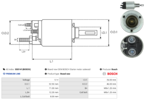Solénoide / Relais démarreur SS0141(BOSCH)