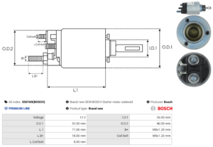 Solénoide / Relais démarreur SS0169(BOSCH)