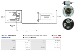 Solénoide / Relais démarreur SS0251(BOSCH)