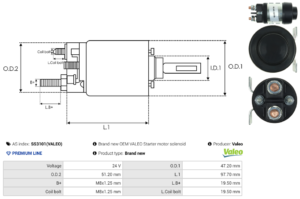 Solénoide / Relais démarreur SS3101(VALEO)
