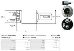 Solénoide / Relais démarreur SS0182(BOSCH)