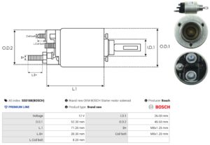 Solénoide / Relais démarreur SS0188(BOSCH)