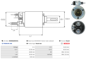 Solénoide / Relais démarreur SS0365(BOSCH)