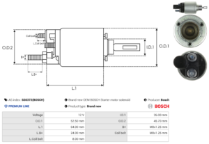 Solénoide / Relais démarreur SS0372(BOSCH)