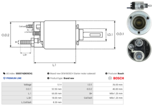 Solénoide / Relais démarreur SS0374(BOSCH)