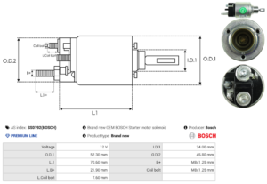 Solénoide / Relais démarreur SS0192(BOSCH)