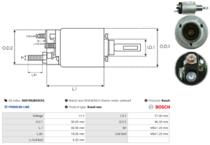 Solénoide / Relais démarreur SS0195(BOSCH)