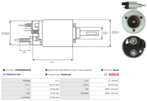Solénoide / Relais démarreur SS0289(BOSCH)