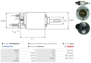 Solénoide / Relais démarreur SS0196(BOSCH)