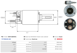 Solénoide / Relais démarreur SS0412(BOSCH)