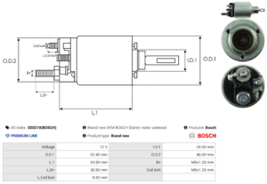 Solénoide / Relais démarreur SS0210(BOSCH)