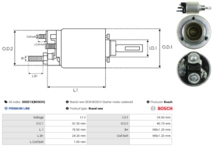 Solénoide / Relais démarreur SS0213(BOSCH)