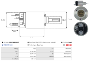 Solénoide / Relais démarreur SS0214(BOSCH)