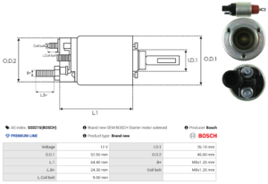 Solénoide / Relais démarreur SS0215(BOSCH)