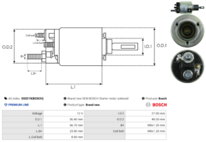 Solénoide / Relais démarreur SS0219(BOSCH)