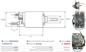 Solénoide / Relais démarreur SS0001(BOSCH)