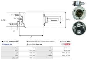 Solénoide / Relais démarreur SS0025(BOSCH)