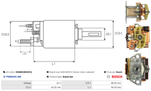 Solénoide / Relais démarreur SS0002(BOSCH)