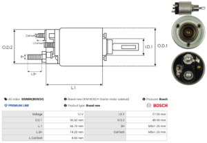 Solénoide / Relais démarreur SS0005(BOSCH)