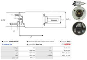 Solénoide / Relais démarreur SS0006(BOSCH)