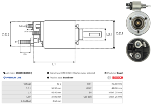 Solénoide / Relais démarreur SS0017(BOSCH)