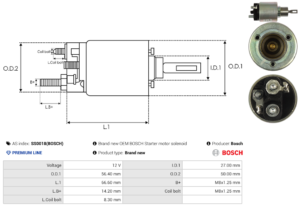 Solénoide / Relais démarreur SS0018(BOSCH)