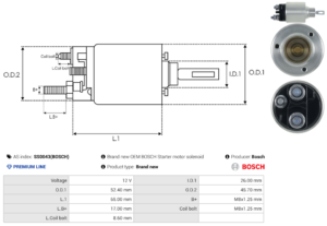 Solénoide / Relais démarreur SS0043(BOSCH)