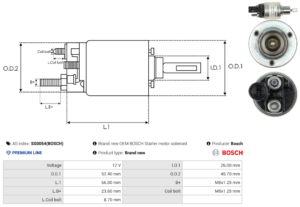Solénoide / Relais démarreur SS0054(BOSCH)