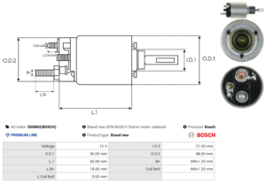 Solénoide / Relais démarreur SS0062(BOSCH)