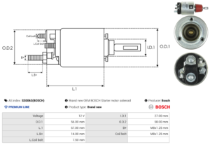 Solénoide / Relais démarreur SS0063(BOSCH)