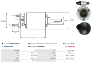 Solénoide / Relais démarreur SS0102(BOSCH)