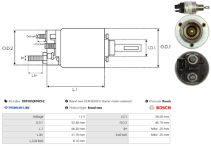 Solénoide / Relais démarreur SS0103(BOSCH)