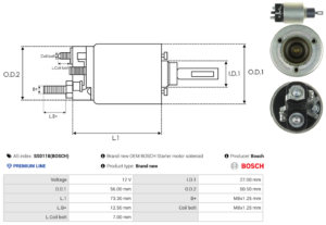 Solénoide / Relais démarreur SS0118(BOSCH)