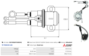 Solénoide / Relais démarreur SS5189(MITSUBISHI)