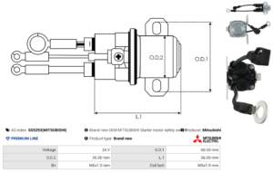 Solénoide / Relais démarreur SS5293(MITSUBISHI)