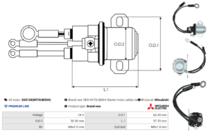 Solénoide / Relais démarreur SS5128(MITSUBISHI)
