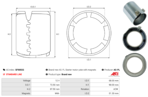 Carcasse de démarreur SF9055S